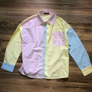 Color block button up shirt